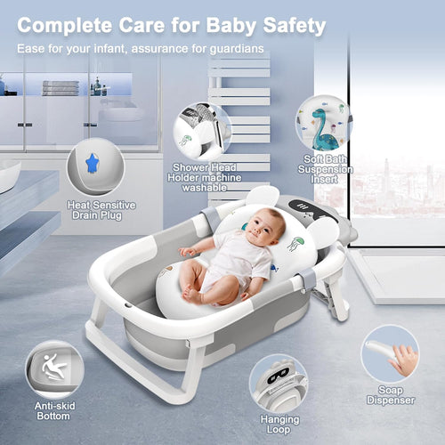 Foldable Baby Bathtub with Non-Slip Support