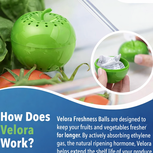 Velora Produce Saver - Keeps Fruits & Vegetables Fresh Longer