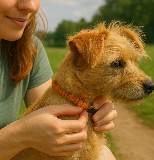 Collier anti-tiques en ambre