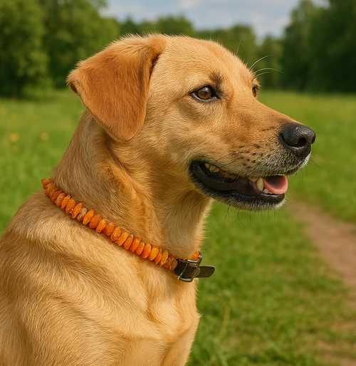 Collier anti-tiques en ambre