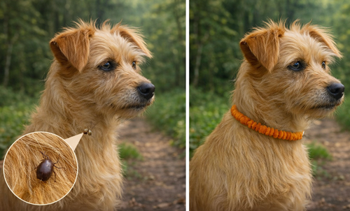 Collier anti-tiques en ambre