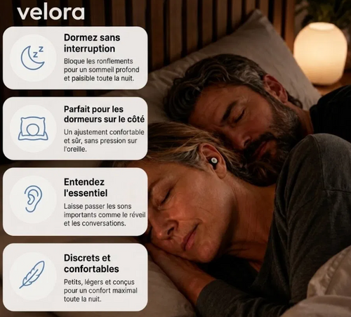 Velora Sérénuit™ | Bouchons d'oreilles anti-ronflement