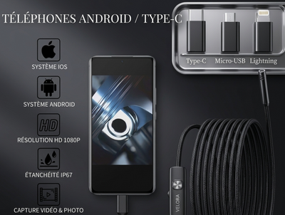 Velora Vision™ | Caméra d'inspection pour smartphone