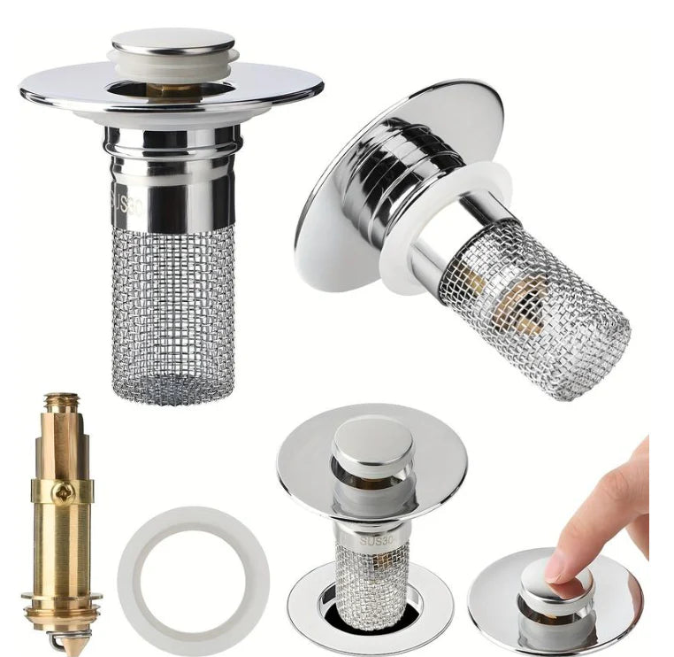 Bouchon de vidange pop-up avec filtre intégré