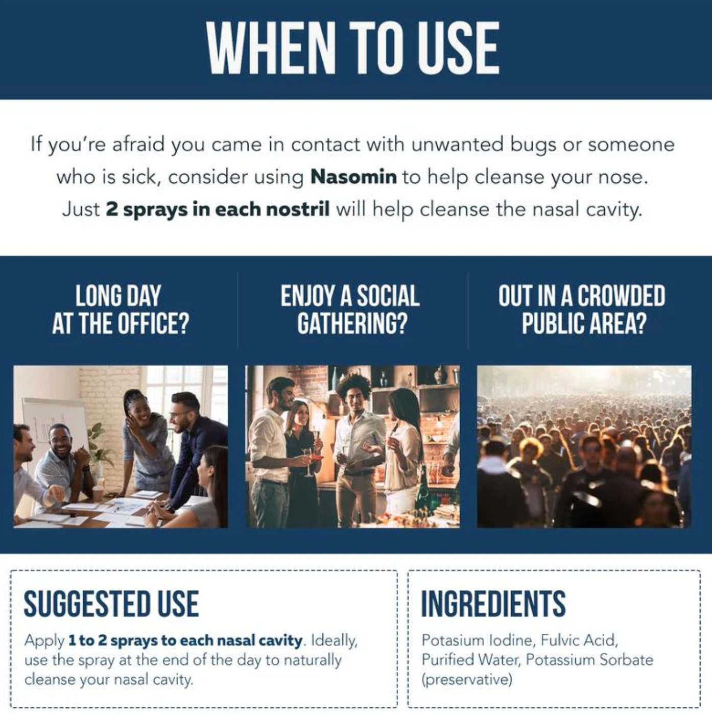 Nasomin Nasal Iodine Cleanse Spray – 100% Natural Iodine + Fulvic Acid, 2 oz