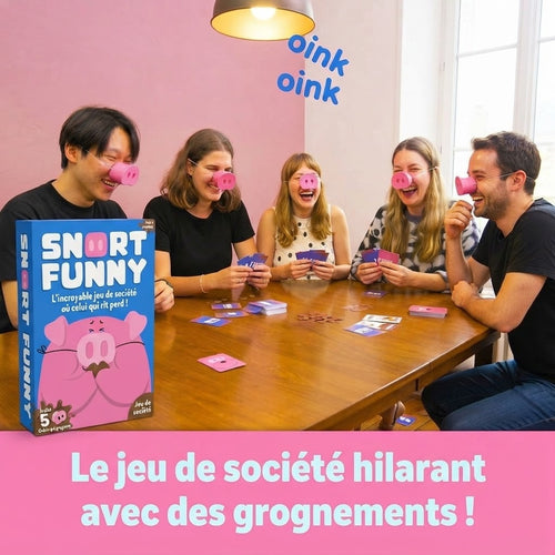 Snort Funny™ | Le Jeu des Groins | 5 Groins + 150 Cartes en Français