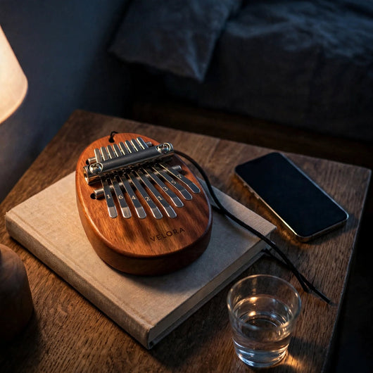 Kalimba Velora™ | 8 lames, carnet des 30 chansons offert, première chanson le soir même