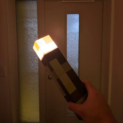 Torche Pixel, veilleuse Minecraft rechargeable